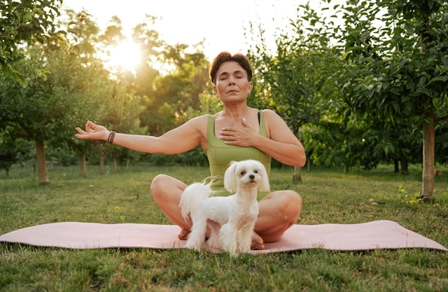 Woman taking a quiet moment outdoors